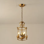 Brighton Lantern Pendant Lamp Geometric Metal Frame Glass LED Warm White Kitchen Dining — Brass Black