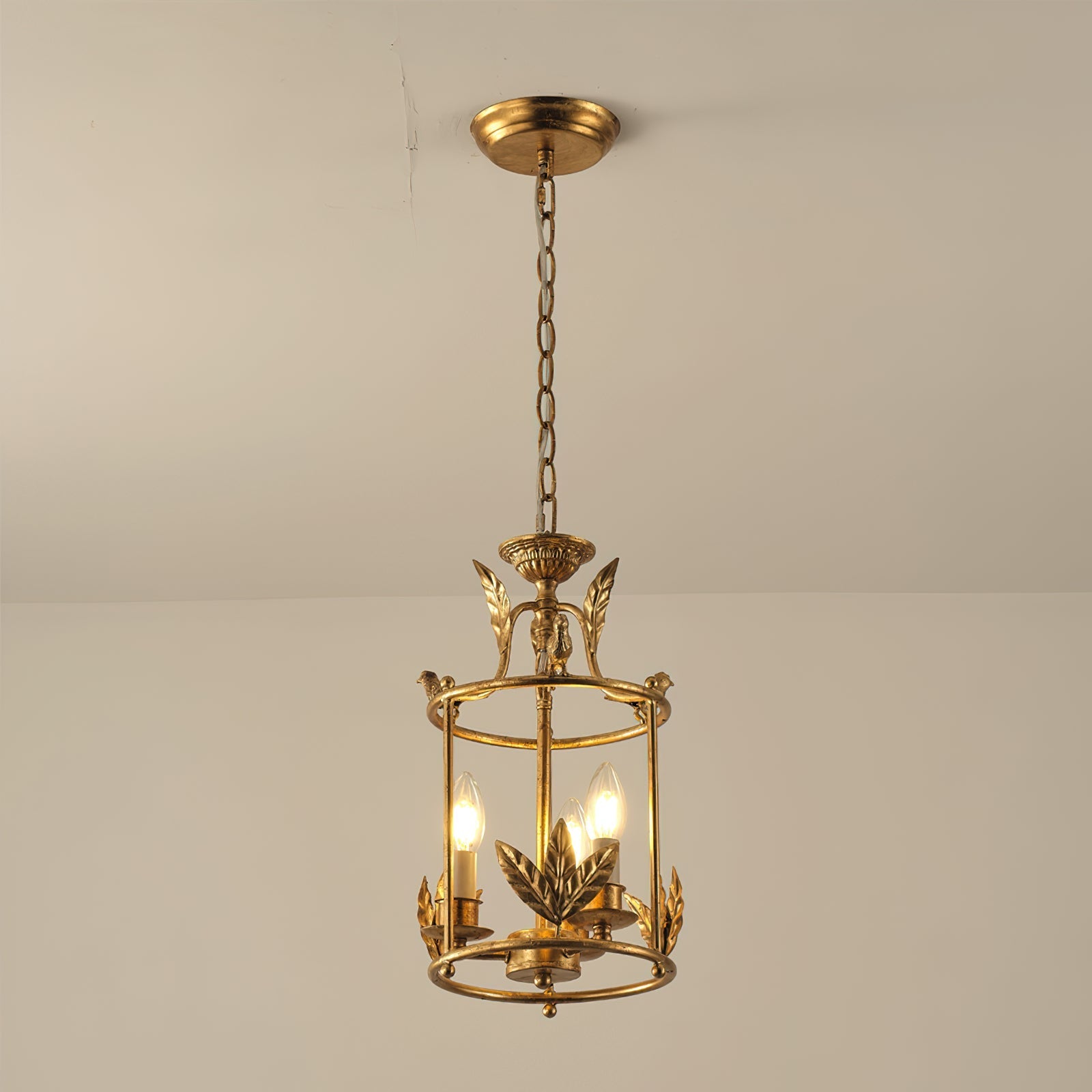 Brighton Lantern Pendant Lamp Geometric Metal Frame Glass LED Warm White Kitchen Dining — Brass Black