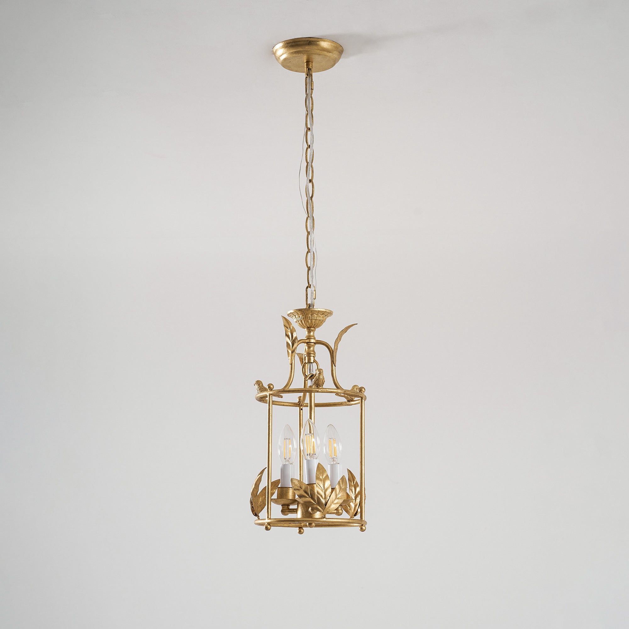 Brighton Lantern Pendant Lamp Geometric Metal Frame Glass LED Warm White Kitchen Dining — Brass Black