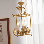 Brighton Lantern Pendant Lamp Geometric Metal Frame Glass LED Warm White Kitchen Dining — Brass Black