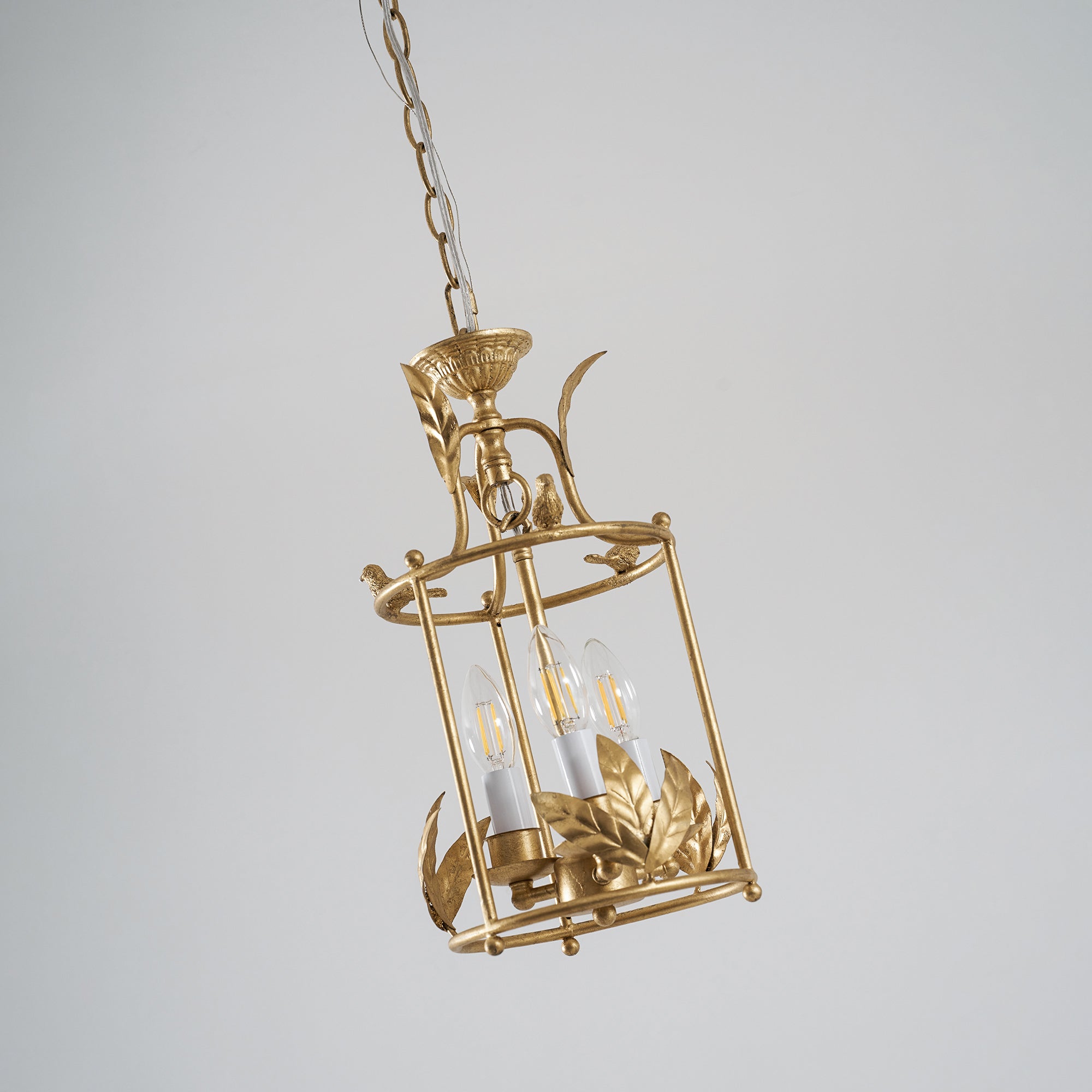 Brighton Lantern Pendant Lamp Geometric Metal Frame Glass LED Warm White Kitchen Dining — Brass Black