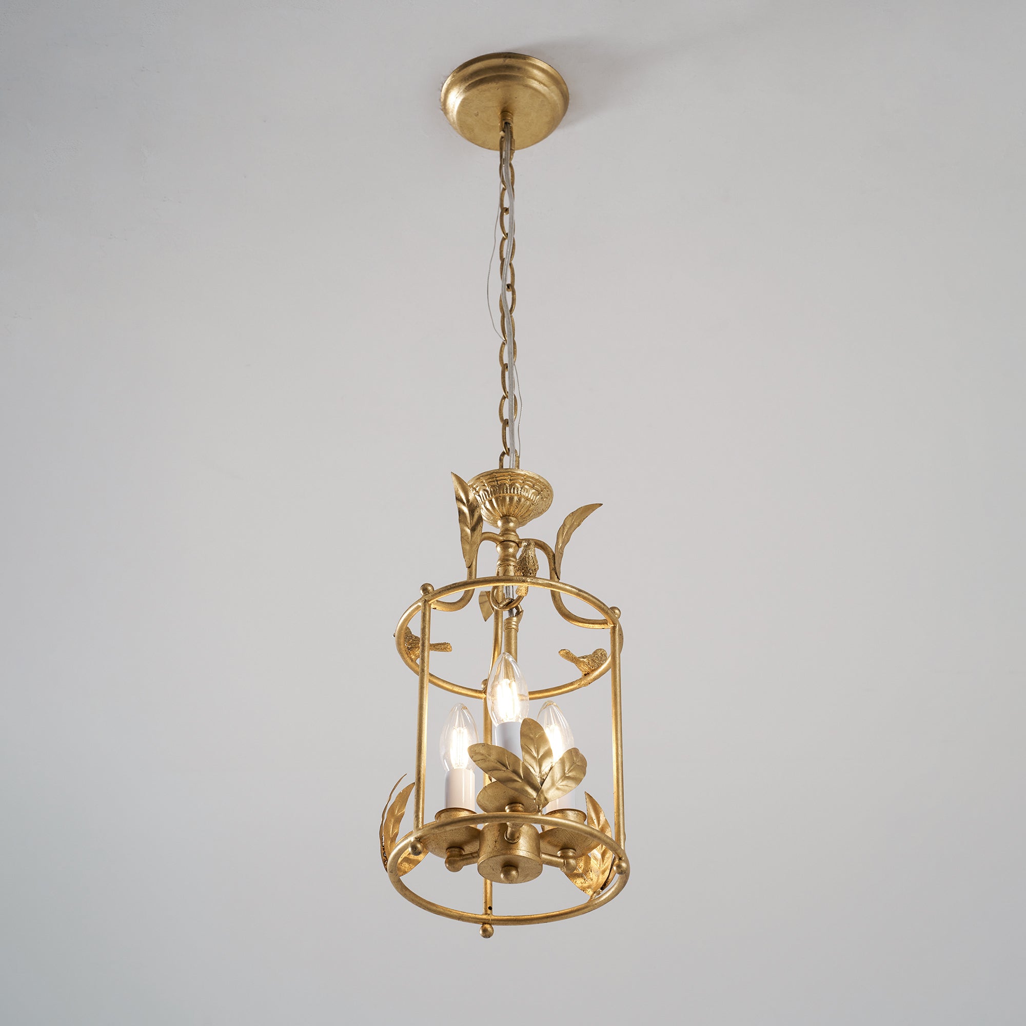Brighton Lantern Pendant Lamp Geometric Metal Frame Glass LED Warm White Kitchen Dining — Brass Black