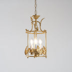 Brighton Lantern Pendant Lamp Geometric Metal Frame Glass LED Warm White Kitchen Dining — Brass Black