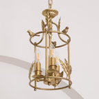 Brighton Lantern Pendant Lamp Geometric Metal Frame Glass LED Warm White Kitchen Dining — Brass Black