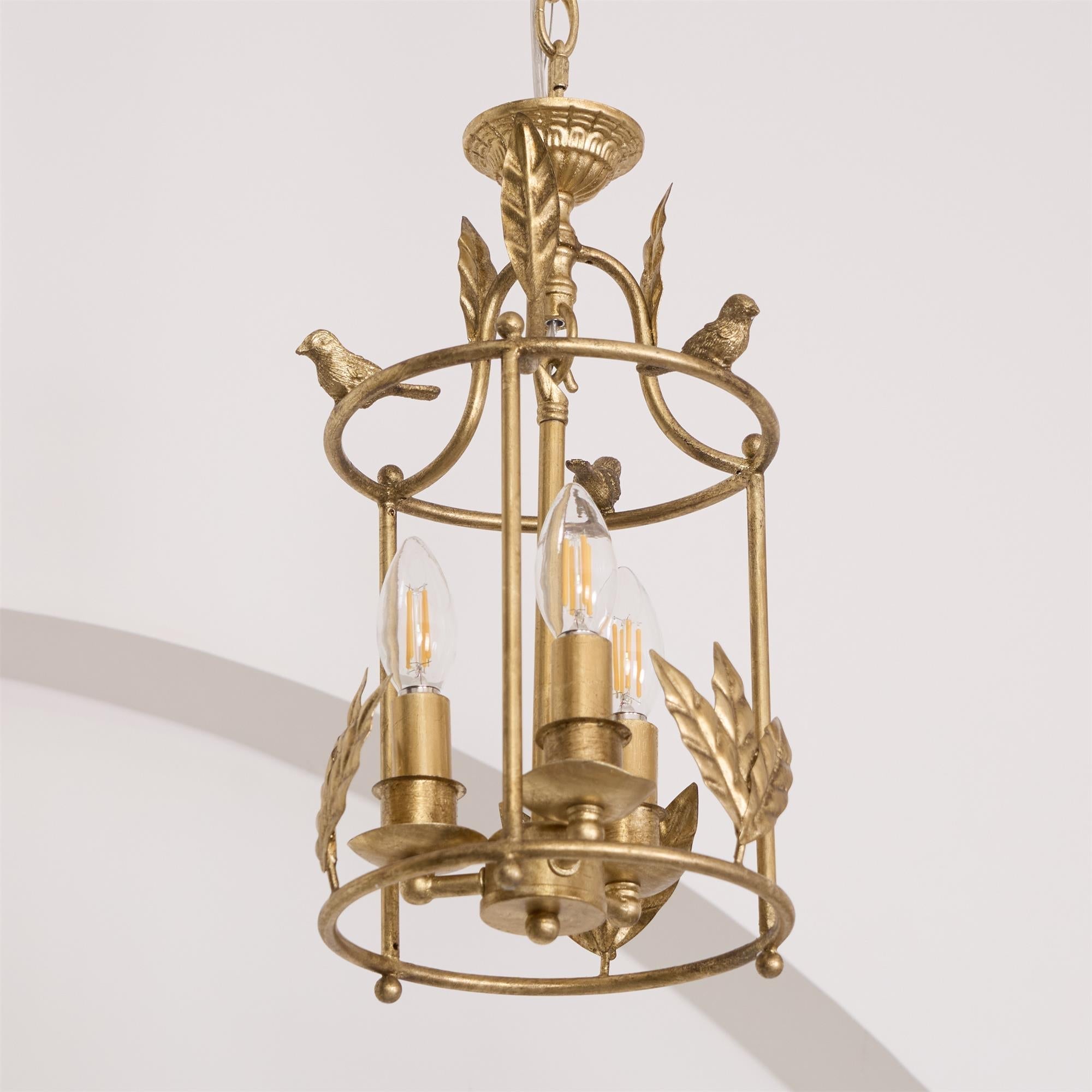 Brighton Lantern Pendant Lamp Geometric Metal Frame Glass LED Warm White Kitchen Dining — Brass Black