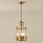 Brighton Lantern Pendant Lamp Geometric Metal Frame Glass LED Warm White Kitchen Dining — Brass Black