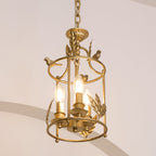 Brighton Lantern Pendant Lamp Geometric Metal Frame Glass LED Warm White Kitchen Dining — Brass Black