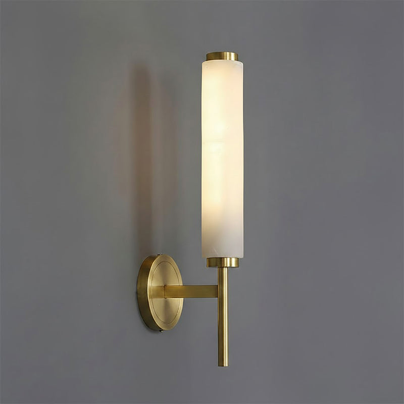 Brindisi Alabaster Wall Lamp Brass Black Dimmable Bedroom Living Room — 1 to 2 Heads