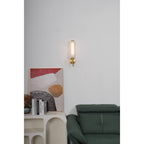 Brindisi Alabaster Wall Lamp Brass Black Dimmable Bedroom Living Room — 1 to 2 Heads
