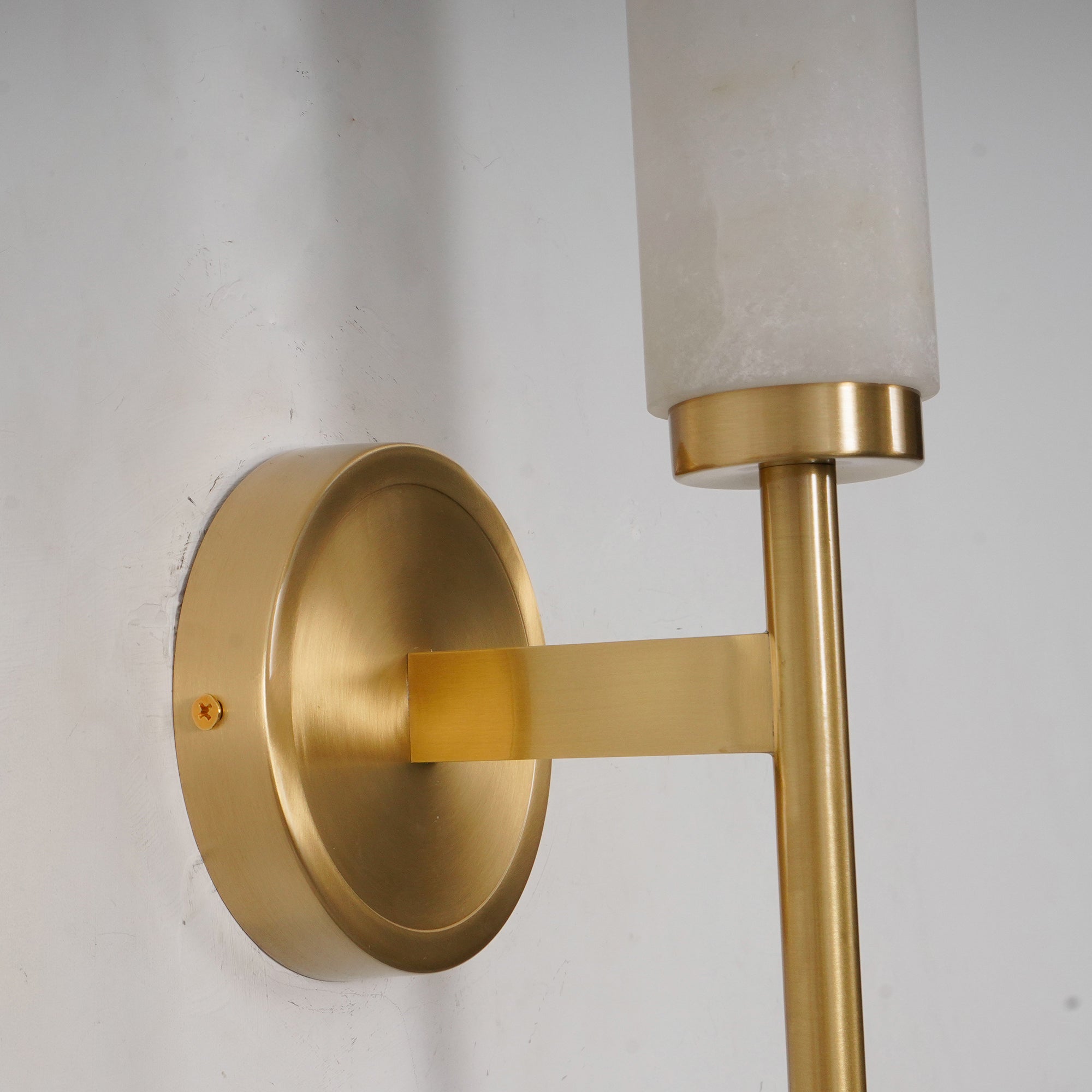 Brindisi Alabaster Wall Lamp Brass Black Dimmable Bedroom Living Room — 1 to 2 Heads