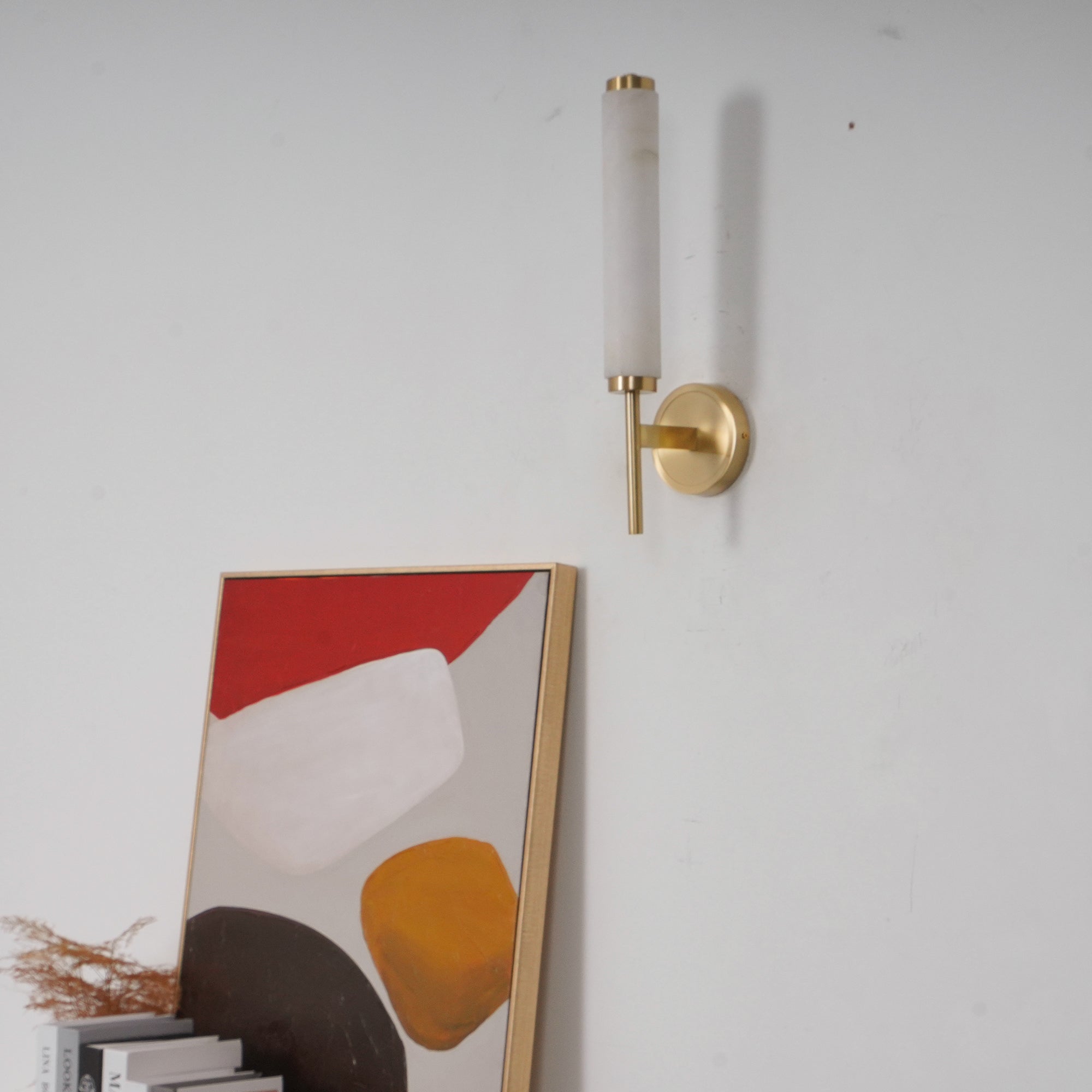 Brindisi Alabaster Wall Lamp Brass Black Dimmable Bedroom Living Room — 1 to 2 Heads