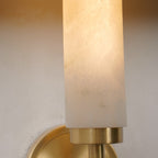 Brindisi Alabaster Wall Lamp Brass Black Dimmable Bedroom Living Room — 1 to 2 Heads