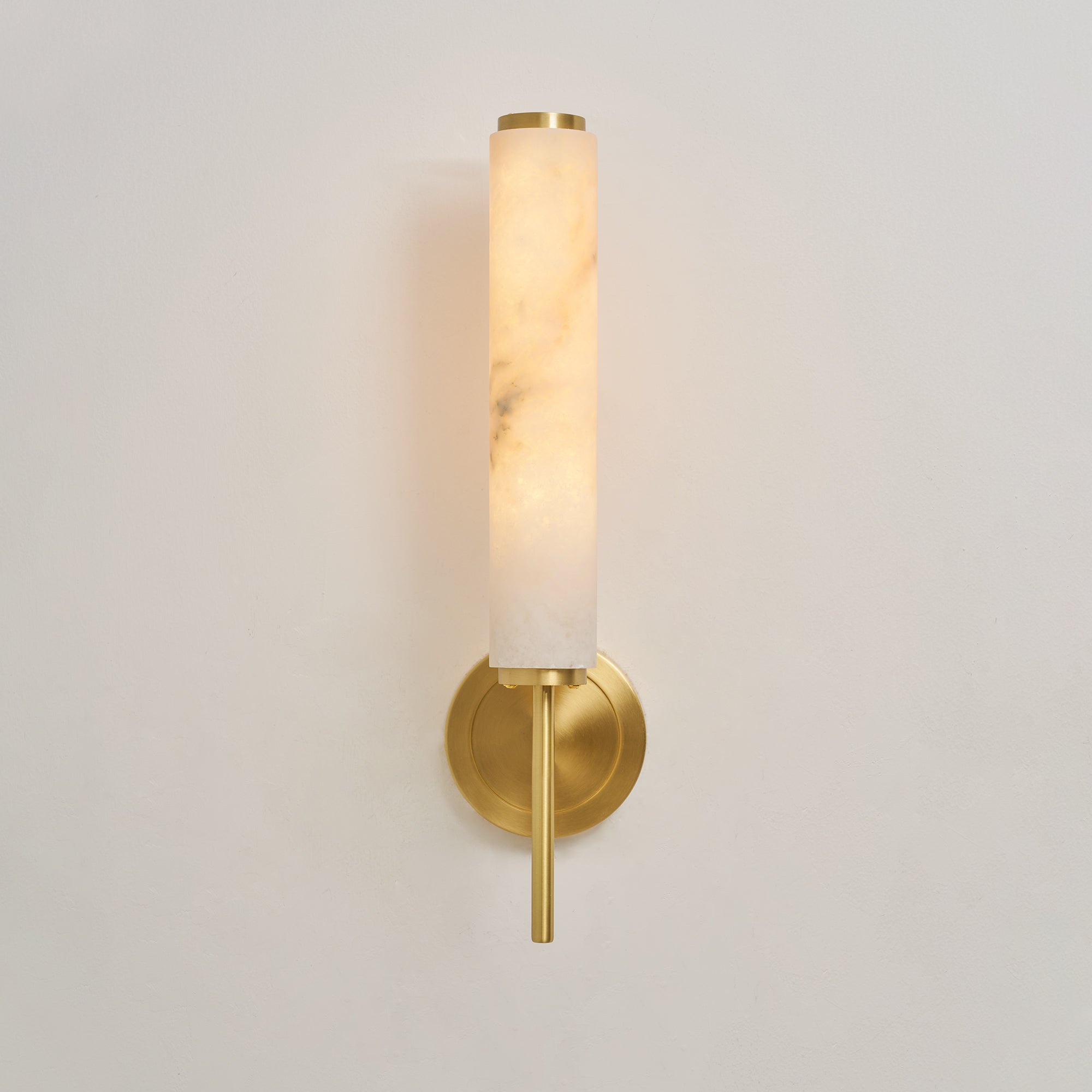Brindisi Alabaster Wall Lamp Brass Black Dimmable Bedroom Living Room — 1 to 2 Heads