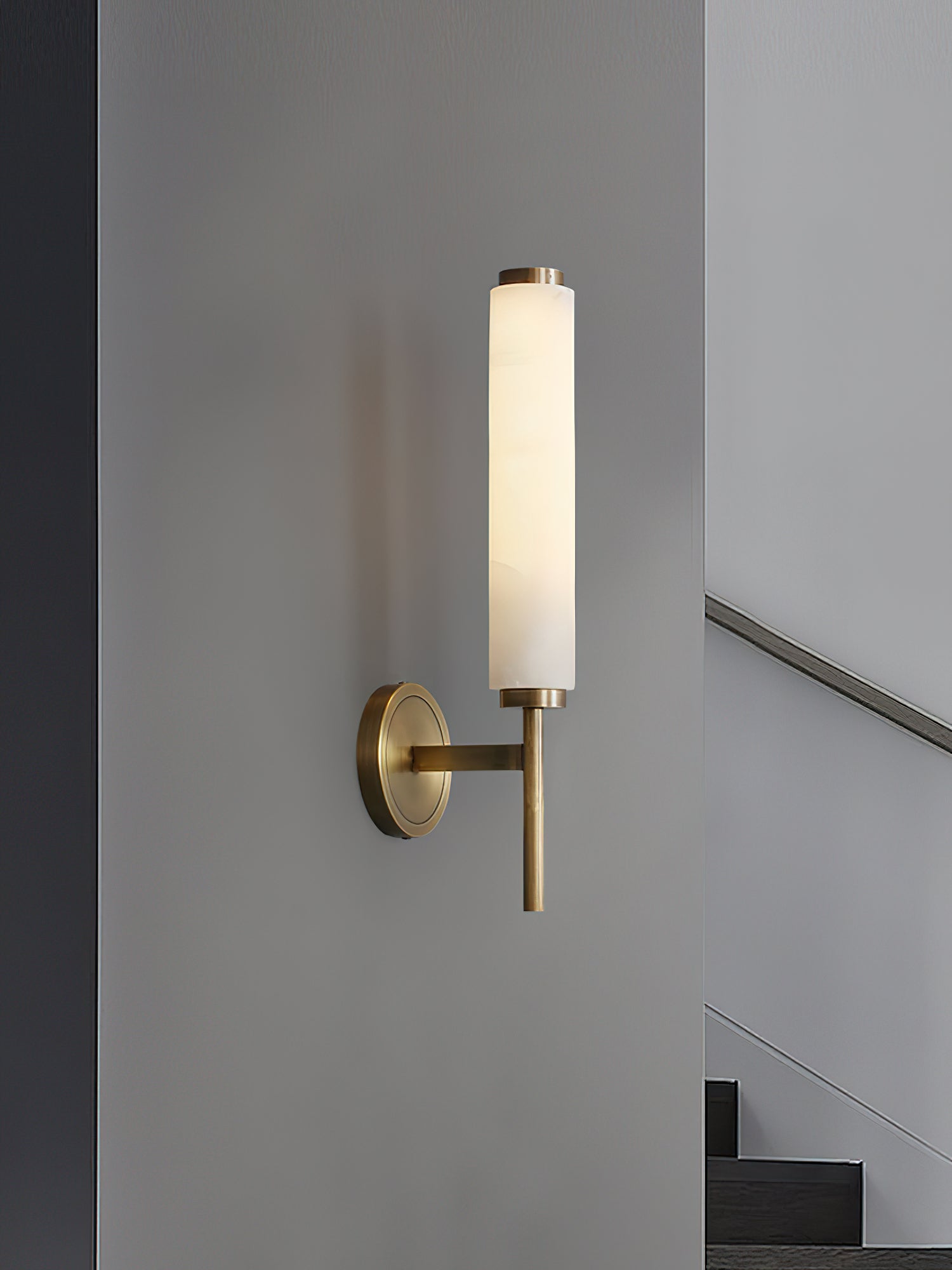 Brindisi Alabaster Wall Lamp Brass Black Dimmable Bedroom Living Room — 1 to 2 Heads