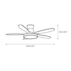 Bronx 52 Inch Ceiling Fan with LED Light Remote Control Modern Bedroom Living Room — Black White