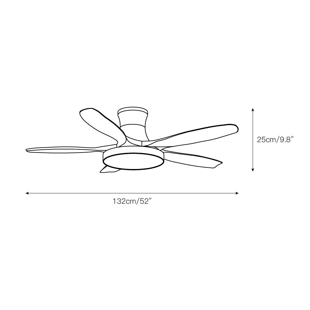 Bronx 52 Inch Ceiling Fan with LED Light Remote Control Modern Bedroom Living Room — Black White