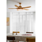 Bronx 52 Inch Ceiling Fan with LED Light Remote Control Modern Bedroom Living Room — Black White