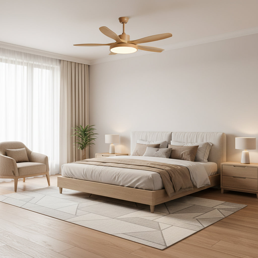 Bronx 52 Inch Ceiling Fan with LED Light Remote Control Modern Bedroom Living Room — Black White