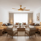 Bronx 52 Inch Ceiling Fan with LED Light Remote Control Modern Bedroom Living Room — Black White