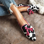 Orthopedic-Inspired Soft Suede Leopard Pointed Loafers