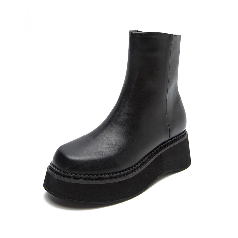 Women's Platform Chelsea Boots - British Style Thick Sole Ankle Boots
