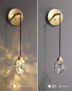 Crystal Rocks K9 Pendant Wall Light Minimalist Bedroom Living Room Office
