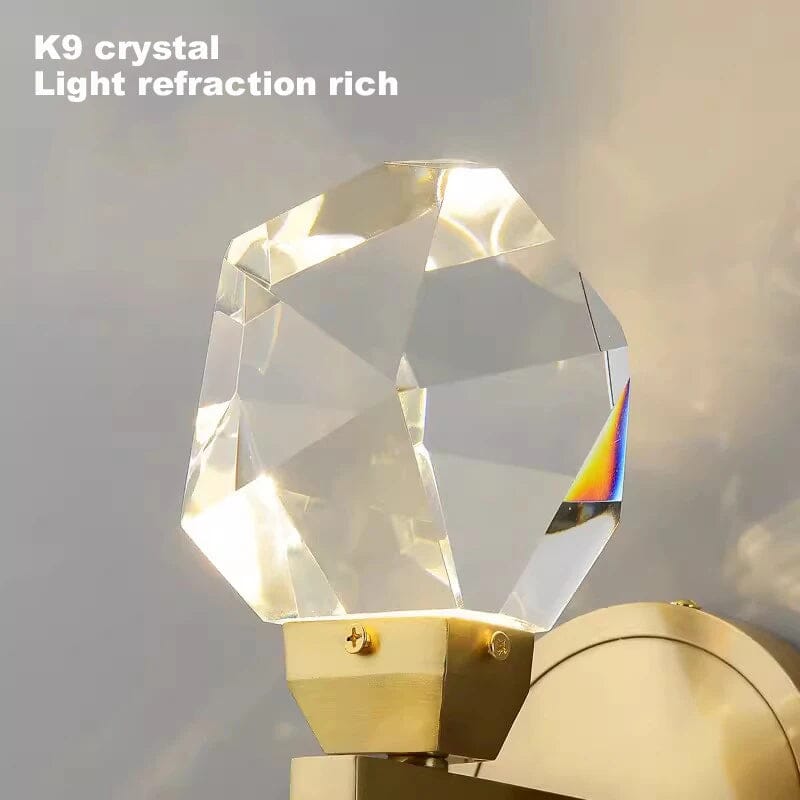Crystal Rocks K9 Pendant Wall Light Minimalist Bedroom Living Room Office