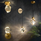 Crystal Rocks K9 Pendant Wall Light Minimalist Bedroom Living Room Office