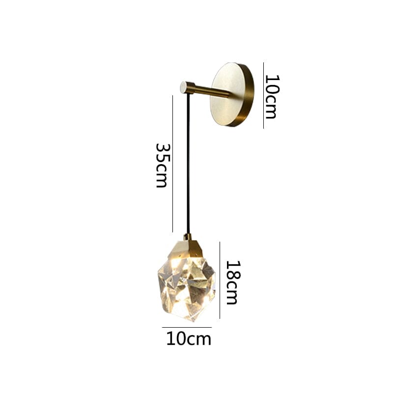 Crystal Rocks K9 Pendant Wall Light Minimalist Bedroom Living Room Office