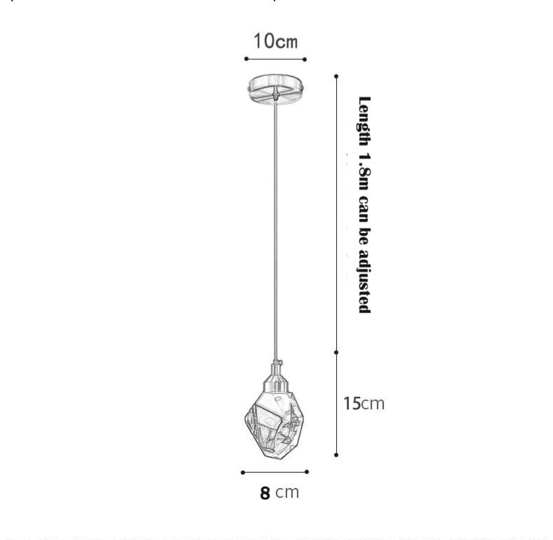 Crystal Rocks K9 Pendant Wall Light Minimalist Bedroom Living Room Office