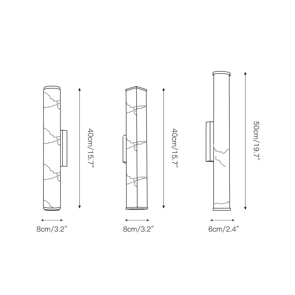 Callisto Alabaster Wall Sconce Natural Stone LED Luxury Bedroom Living Room — 5 Size and Finish Options