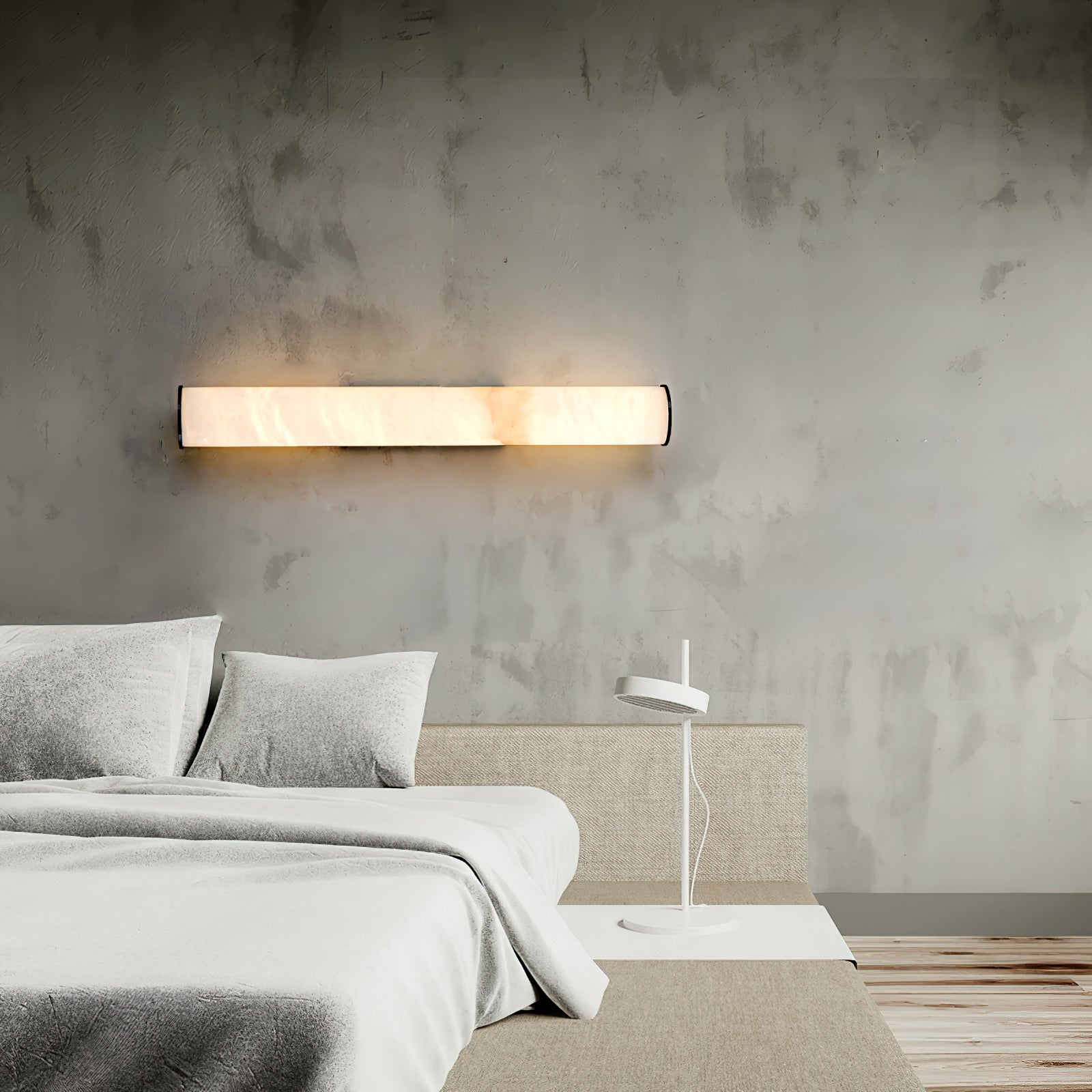 Callisto Alabaster Wall Sconce Natural Stone LED Luxury Bedroom Living Room — 5 Size and Finish Options