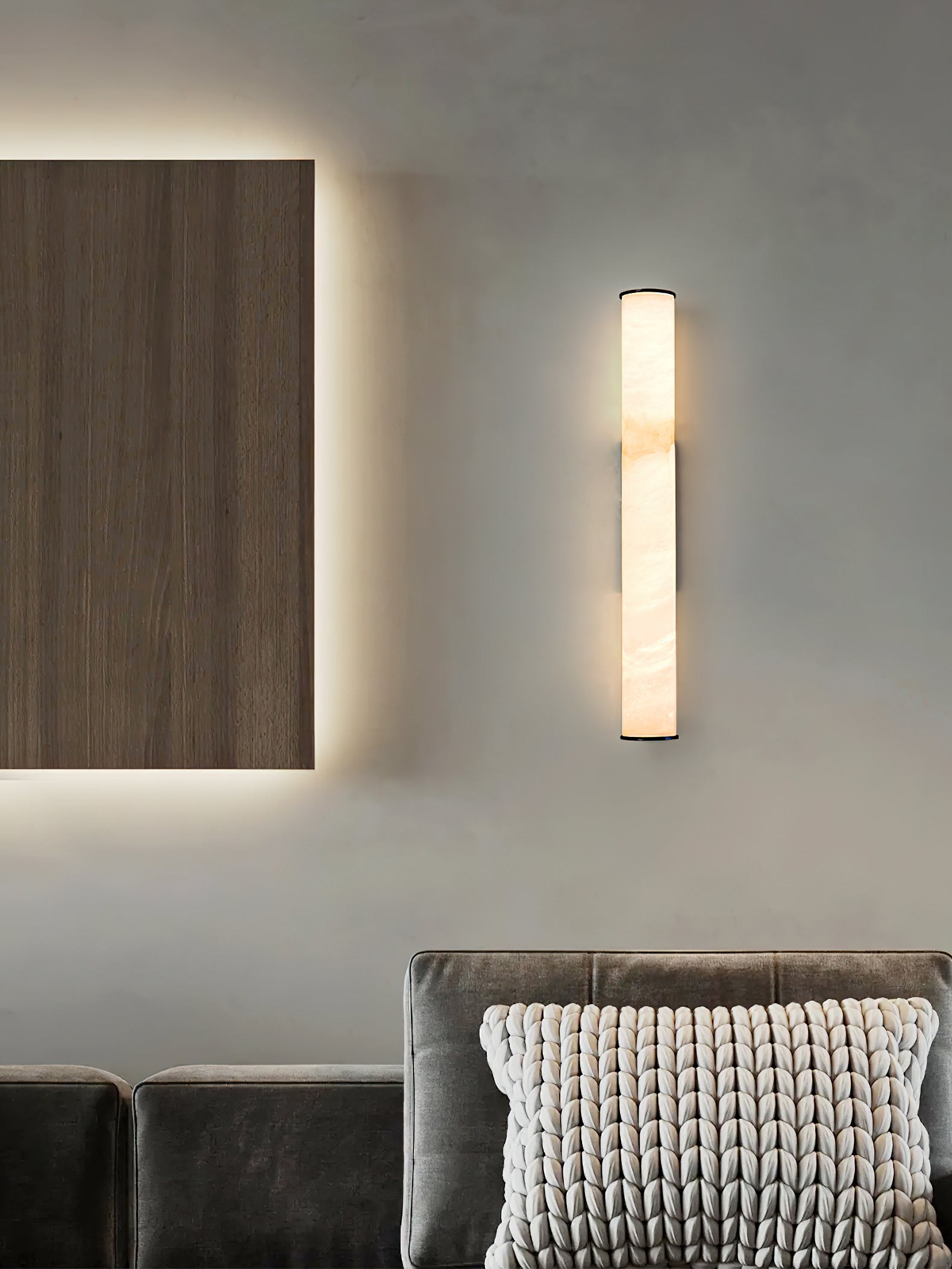 Callisto Alabaster Wall Sconce Natural Stone LED Luxury Bedroom Living Room — 5 Size and Finish Options