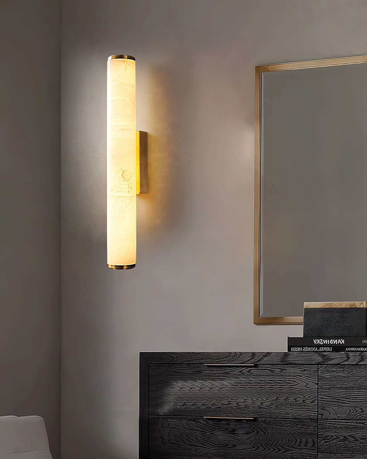 Callisto Alabaster Wall Sconce Natural Stone LED Luxury Bedroom Living Room — 5 Size and Finish Options