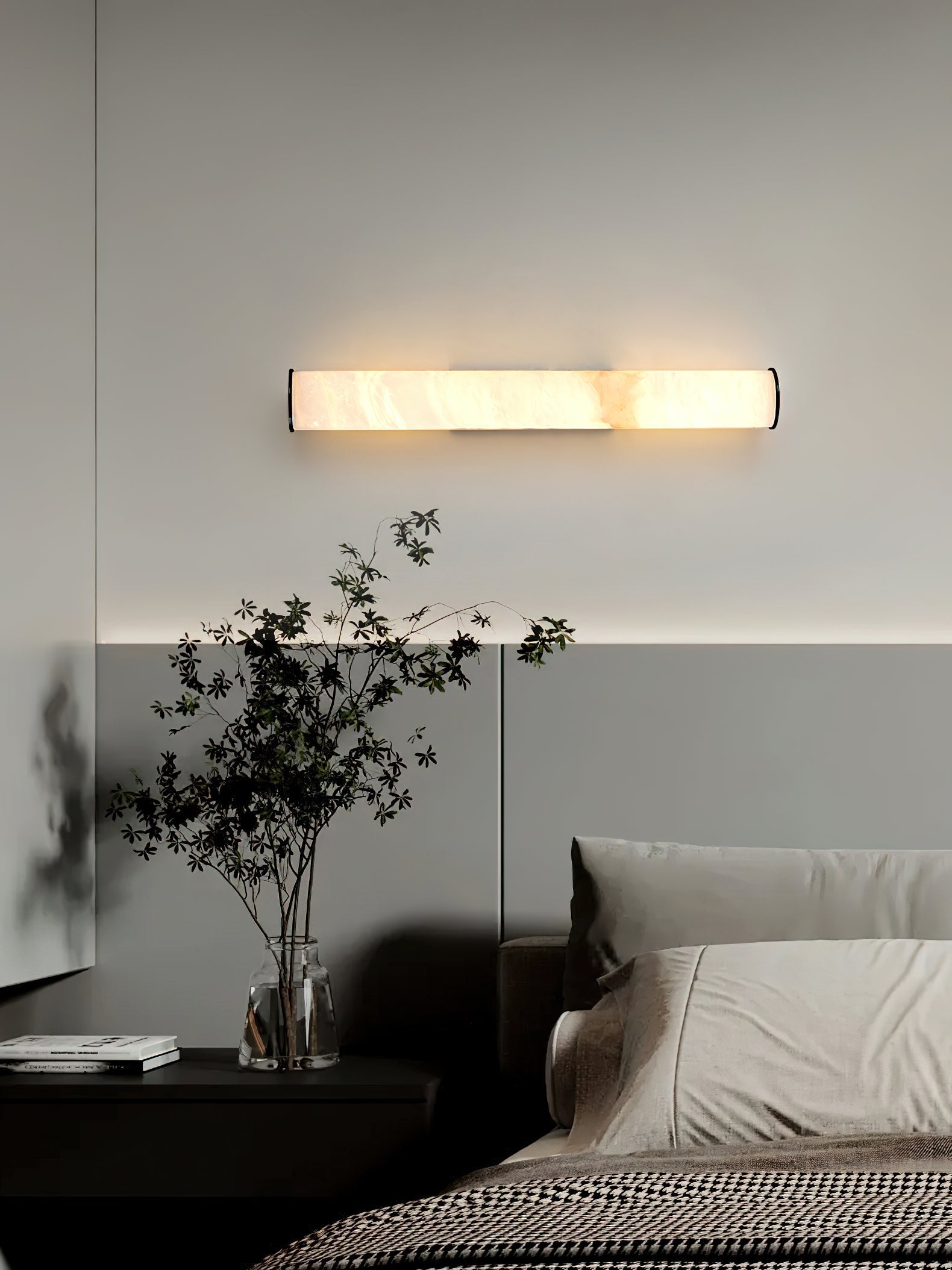 Callisto Alabaster Wall Sconce Natural Stone LED Luxury Bedroom Living Room — 5 Size and Finish Options