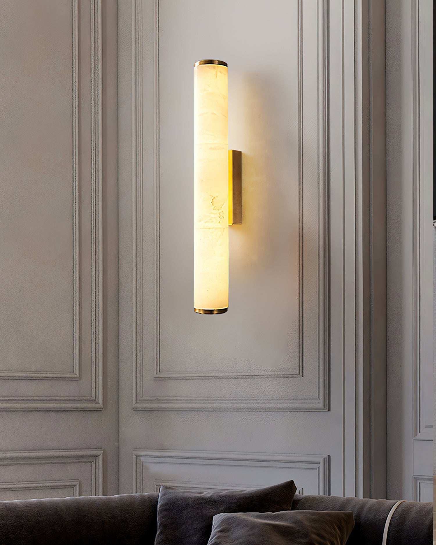 Callisto Alabaster Wall Sconce Natural Stone LED Luxury Bedroom Living Room — 5 Size and Finish Options