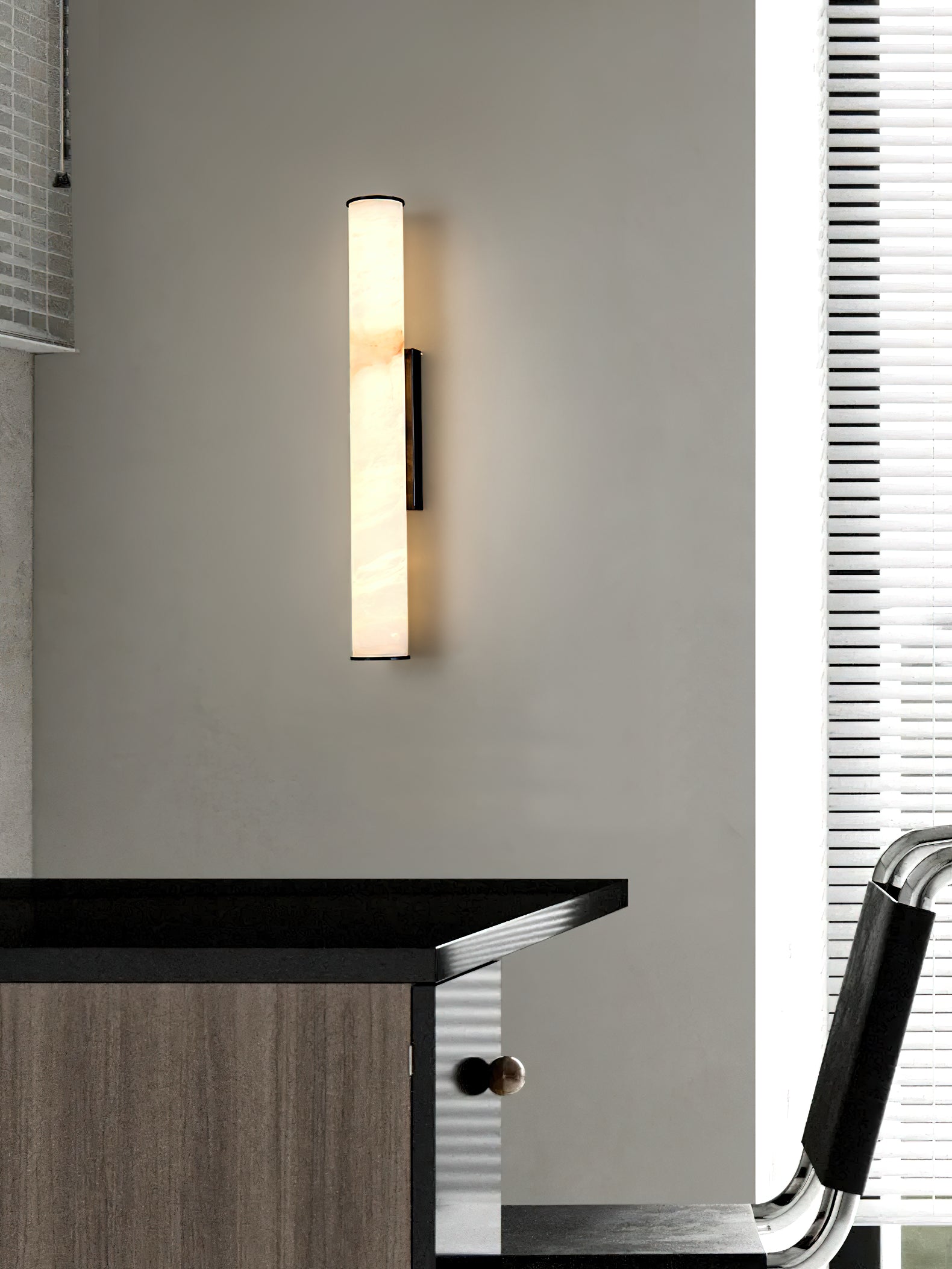Callisto Alabaster Wall Sconce Natural Stone LED Luxury Bedroom Living Room — 5 Size and Finish Options
