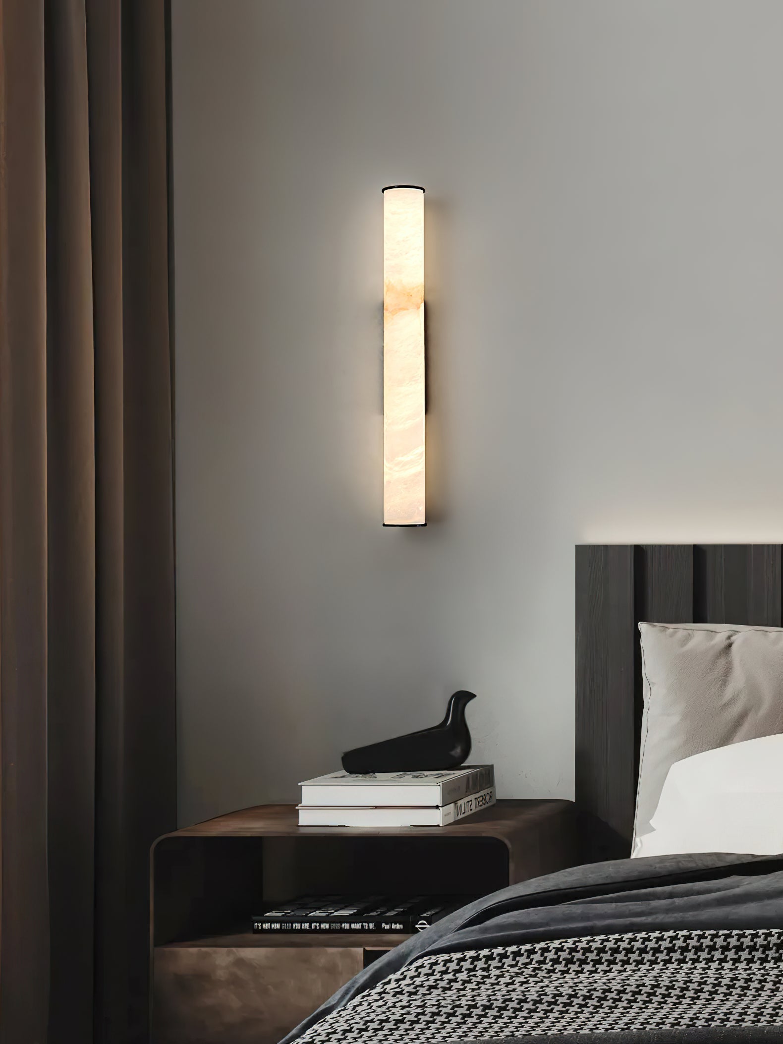 Callisto Alabaster Wall Sconce Natural Stone LED Luxury Bedroom Living Room — 5 Size and Finish Options
