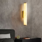 Callisto Alabaster Wall Sconce Natural Stone LED Luxury Bedroom Living Room — 5 Size and Finish Options