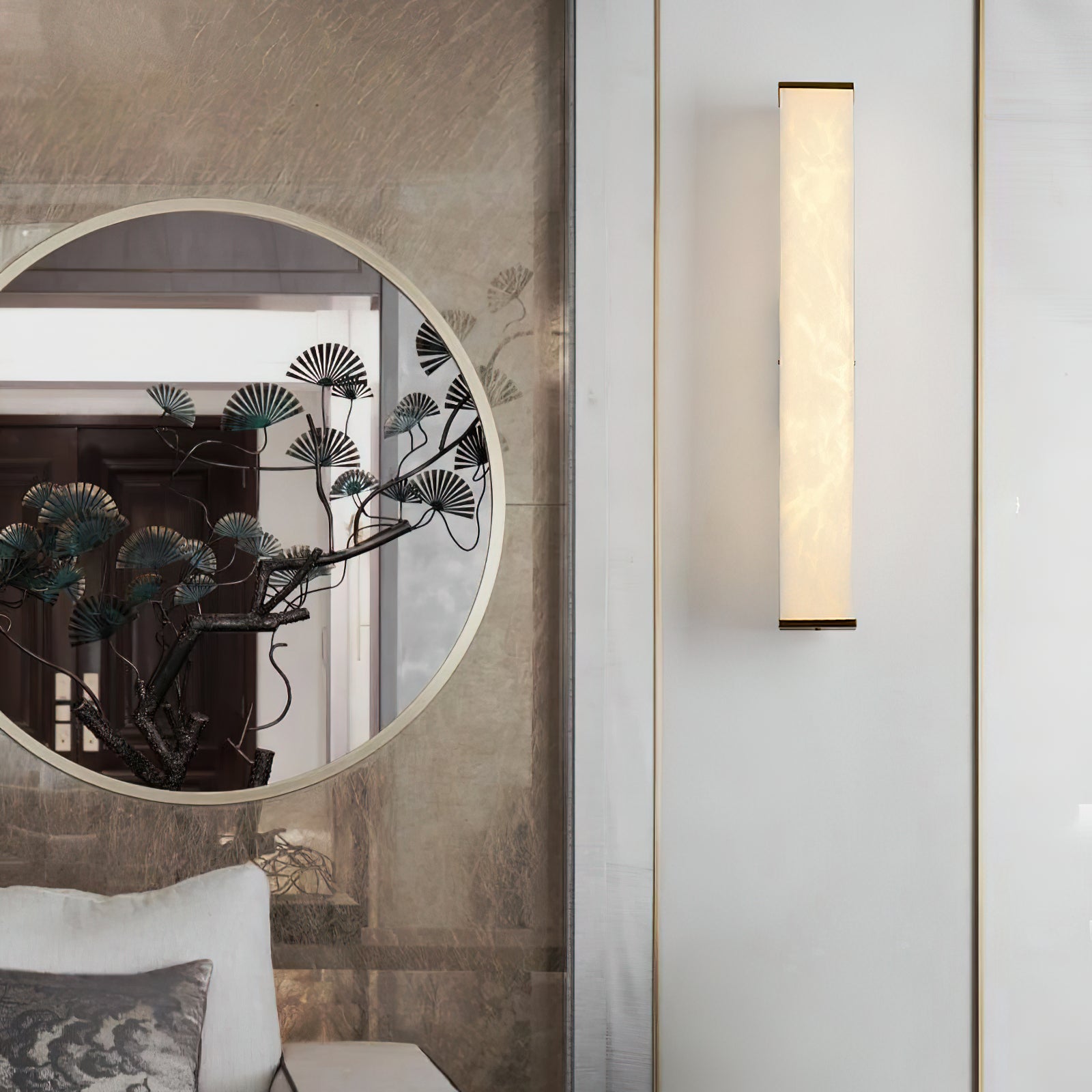 Callisto Alabaster Wall Sconce Natural Stone LED Luxury Bedroom Living Room — 5 Size and Finish Options