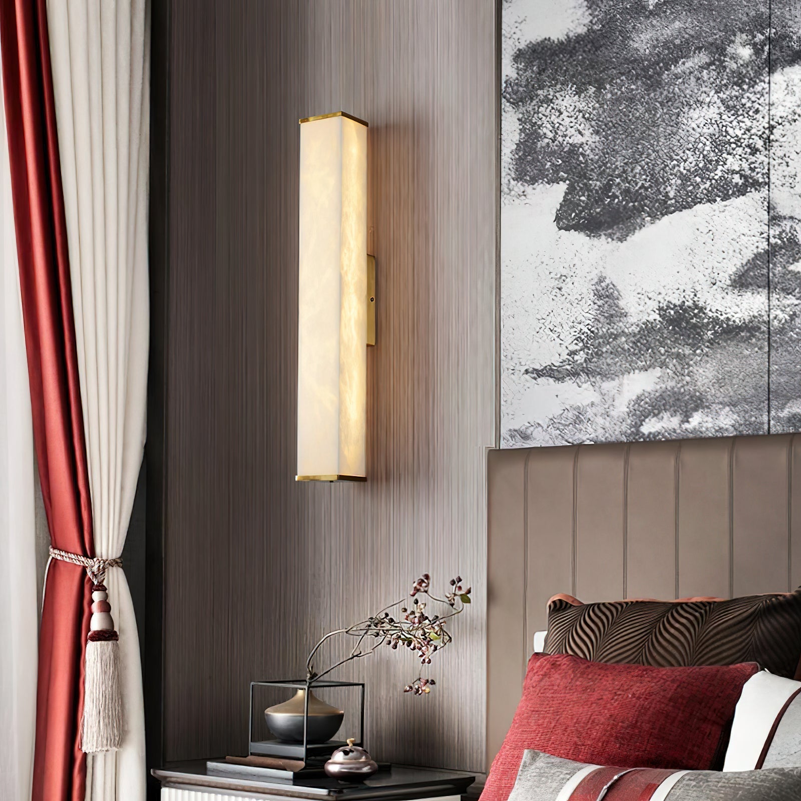 Callisto Alabaster Wall Sconce Natural Stone LED Luxury Bedroom Living Room — 5 Size and Finish Options