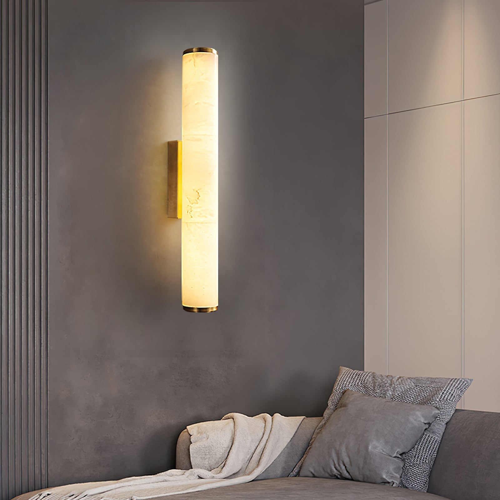 Callisto Alabaster Wall Sconce Natural Stone LED Luxury Bedroom Living Room — 5 Size and Finish Options