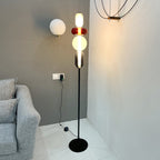 Stacked Glass Pebble Floor Lamp Sculptural LED Warm White Living Room Bedroom — Multiple Colors