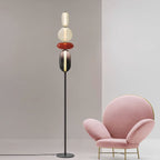 Stacked Glass Pebble Floor Lamp Sculptural LED Warm White Living Room Bedroom — Multiple Colors