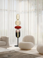 Stacked Glass Pebble Floor Lamp Sculptural LED Warm White Living Room Bedroom — Multiple Colors