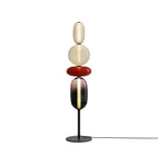 Stacked Glass Pebble Floor Lamp Sculptural LED Warm White Living Room Bedroom — Multiple Colors