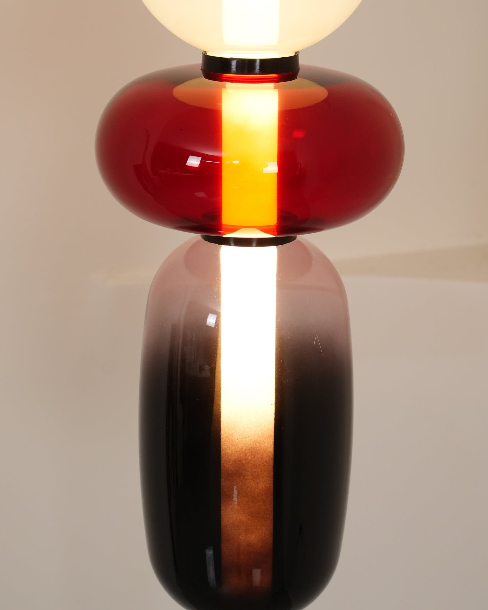 Stacked Glass Pebble Floor Lamp Sculptural LED Warm White Living Room Bedroom — Multiple Colors