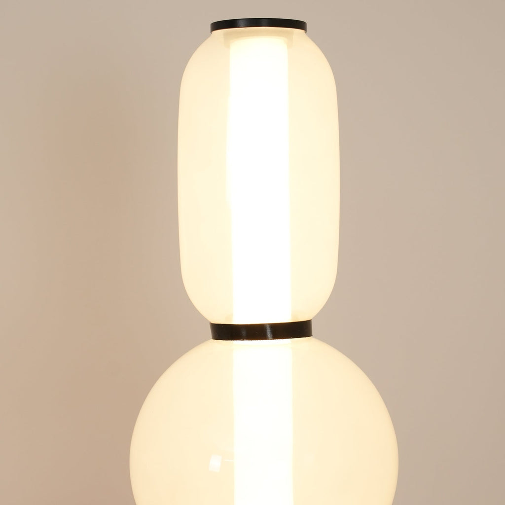 Stacked Glass Pebble Floor Lamp Sculptural LED Warm White Living Room Bedroom — Multiple Colors