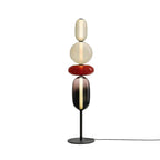 Stacked Glass Pebble Floor Lamp Sculptural LED Warm White Living Room Bedroom — Multiple Colors