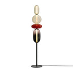 Stacked Glass Pebble Floor Lamp Sculptural LED Warm White Living Room Bedroom — Multiple Colors
